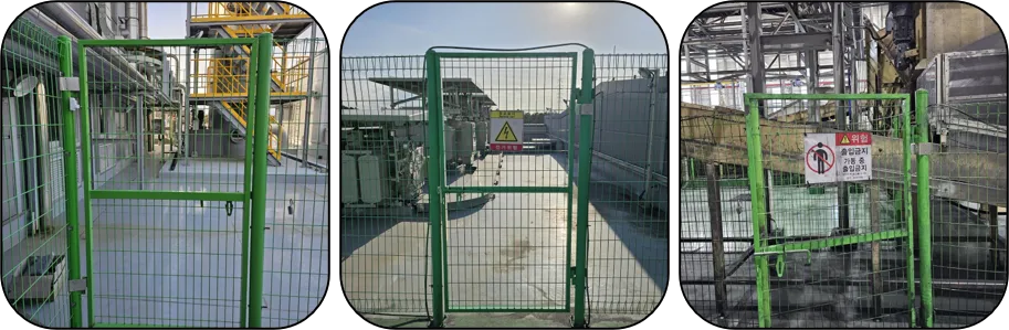 Door open/close detection sensors installed on the outer fence doors of the plant