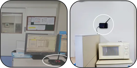 Single-window monitors installed in the control room and office