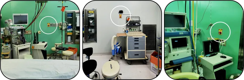 Emergency bells installed in the operating rooms
