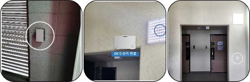 Lights in front of the elevators on residential floors